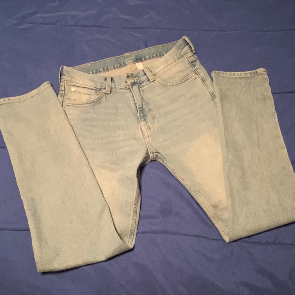 Weekday Easy Regular Straight Light Wash Blue Jeans (28x30) NWOT